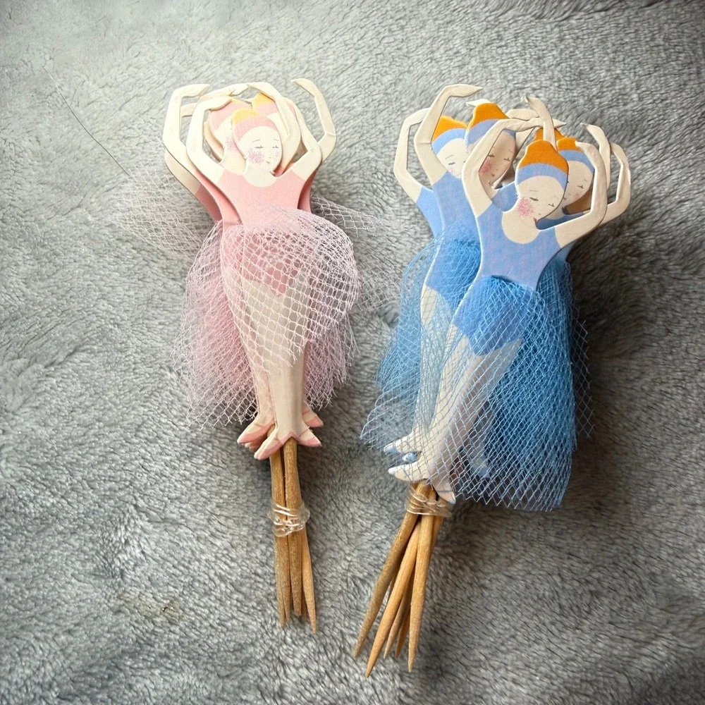 Ballerina Party Picks Set‎ of 24 Ballet Tule Appetizer, Cupcake, Cake Toppers